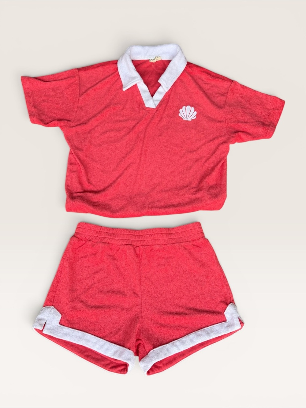 Kids Red Two-Piece Matching Set with White Trim